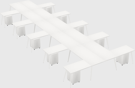 Shared l-shaped office desk system