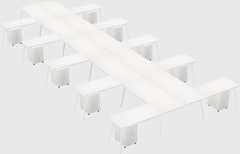 Shared l-shaped office desk system