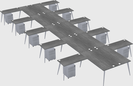 Shared l-shaped office desk system