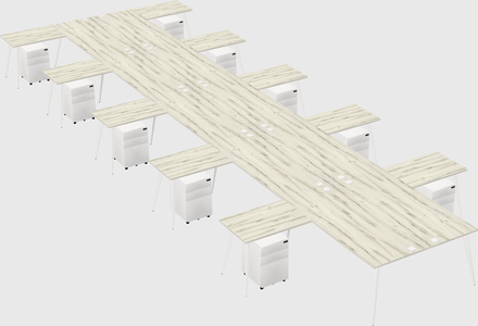 Shared l-shaped office desk system