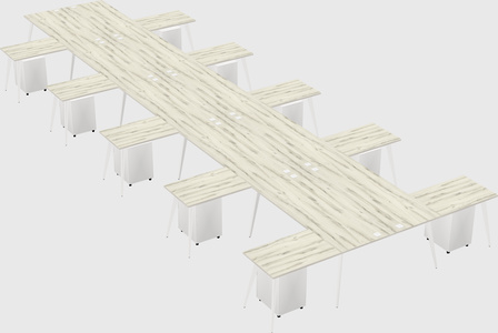 Shared l-shaped office desk system