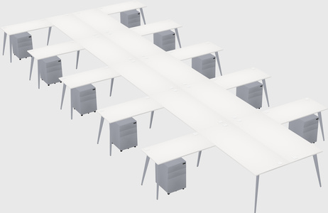Shared l-shaped office desk system