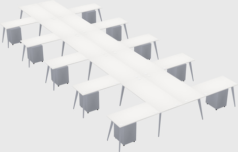 Shared l-shaped office desk system