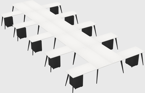 Shared l-shaped office desk system