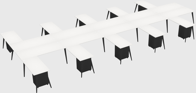 Shared l-shaped office desk system