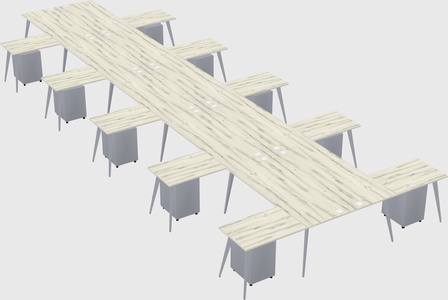 Shared l-shaped office desk system