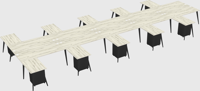 Shared l-shaped office desk system