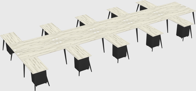 Shared l-shaped office desk system