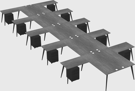 Shared l-shaped office desk system