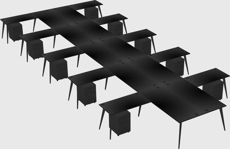 Shared l-shaped office desk system