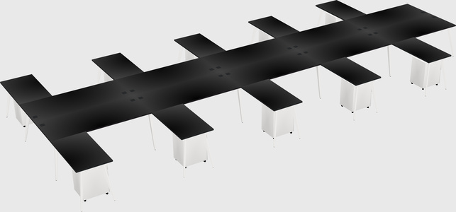 Shared l-shaped office desk system