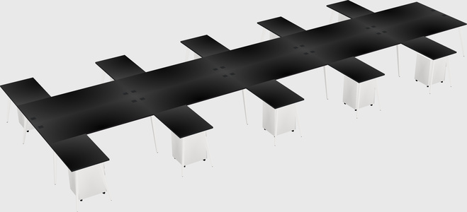 Shared l-shaped office desk system