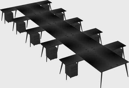 Shared l-shaped office desk system