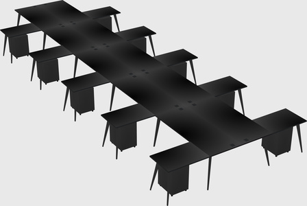 Shared l-shaped office desk system