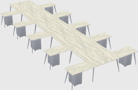 Shared l-shaped office desk system