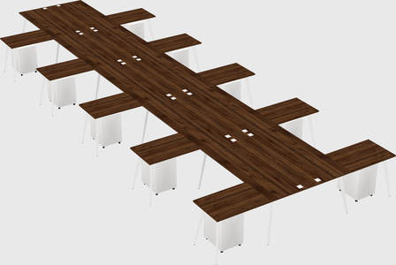 Shared l-shaped office desk system