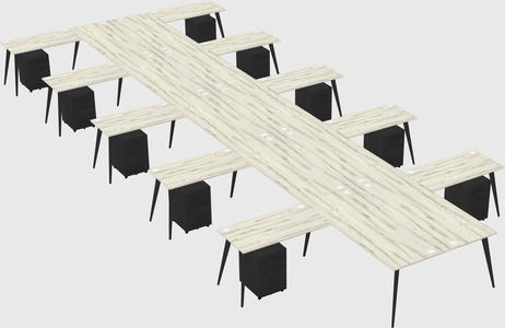 Shared l-shaped office desk system