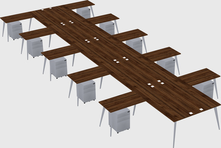 Shared l-shaped office desk system
