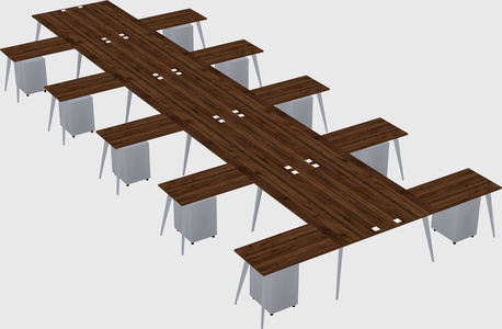 Shared l-shaped office desk system