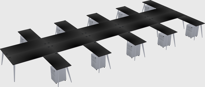 Shared L-shaped Office Desk System