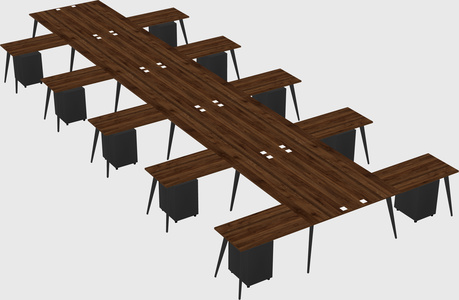Shared l-shaped office desk system