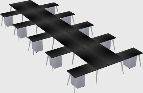 Shared l-shaped office desk system