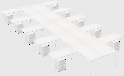 Shared l-shaped office desk system
