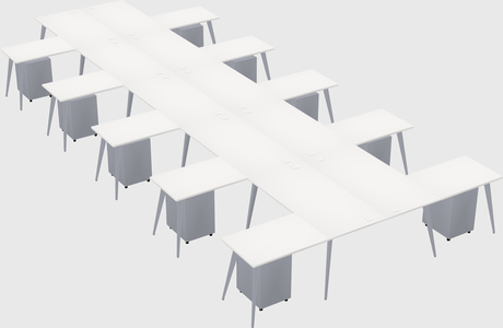 Shared l-shaped office desk system