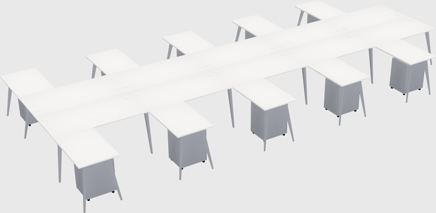 Shared l-shaped office desk system
