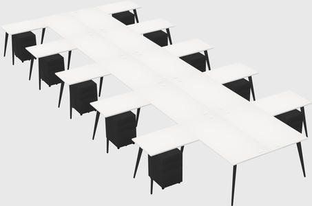 Shared l-shaped office desk system