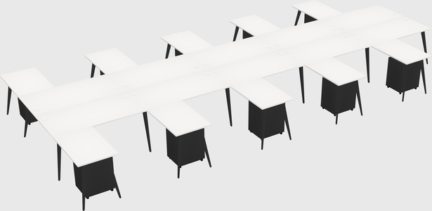 Shared l-shaped office desk system
