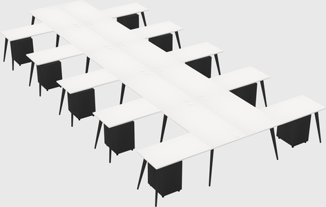 Shared l-shaped office desk system