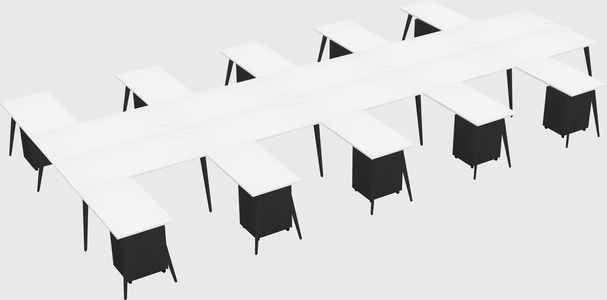 Shared l-shaped office desk system