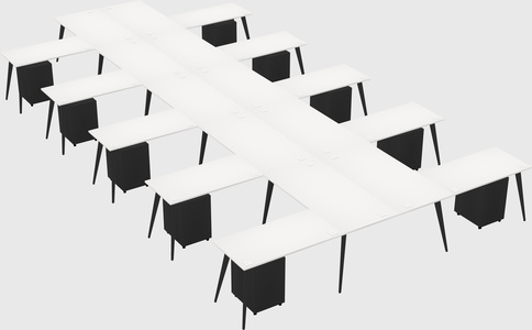 Shared l-shaped office desk system
