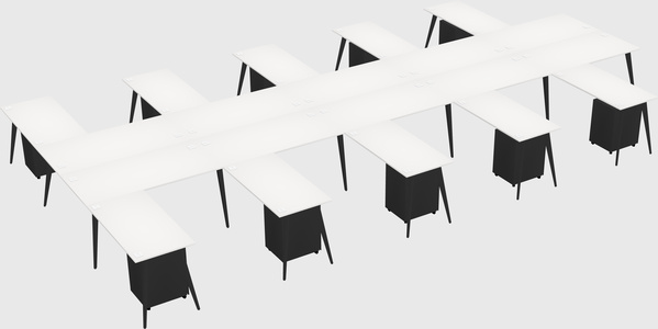 Shared l-shaped office desk system