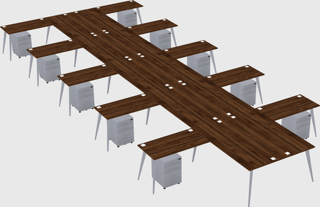 Shared l-shaped office desk system