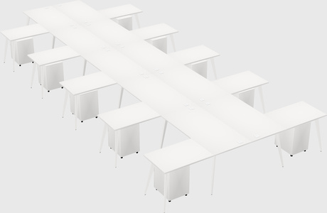 Shared l-shaped office desk system