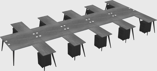 Shared L-shaped Office Desk System