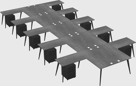 Shared l-shaped office desk system