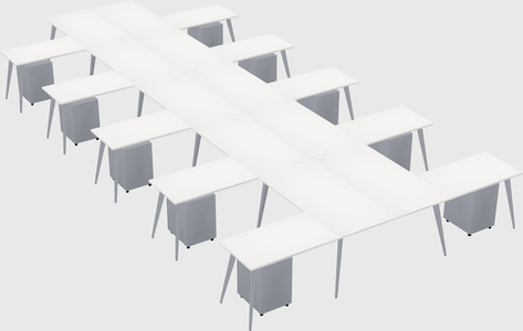 Shared l-shaped office desk system