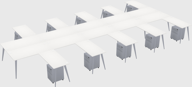 Shared L-shaped Office Desk System