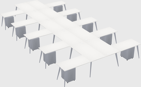 Shared l-shaped office desk system