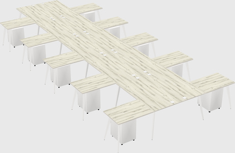 Shared l-shaped office desk system
