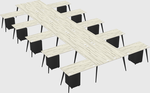 Shared l-shaped office desk system