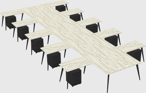 Shared l-shaped office desk system