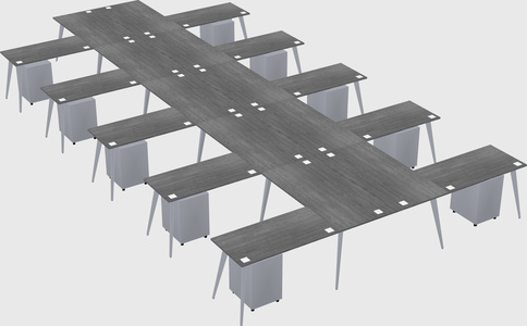 Shared l-shaped office desk system