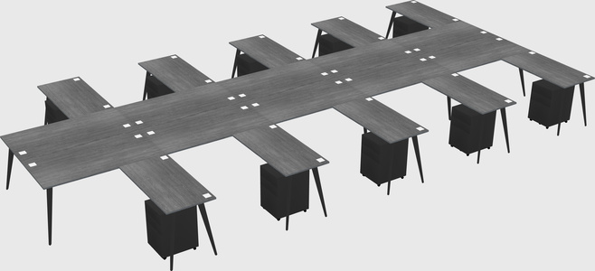 Shared L-shaped Office Desk System