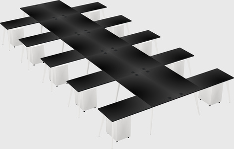 Shared l-shaped office desk system