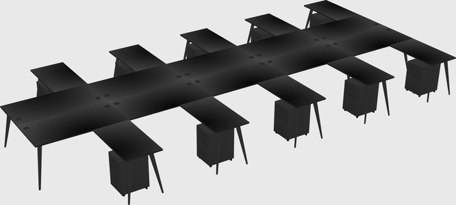 Shared L-shaped Office Desk System