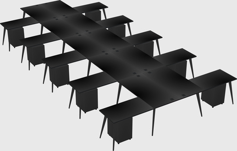 Shared l-shaped office desk system